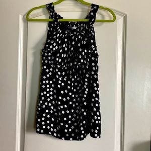 Black & white polka dot top Signature by Larry Levine